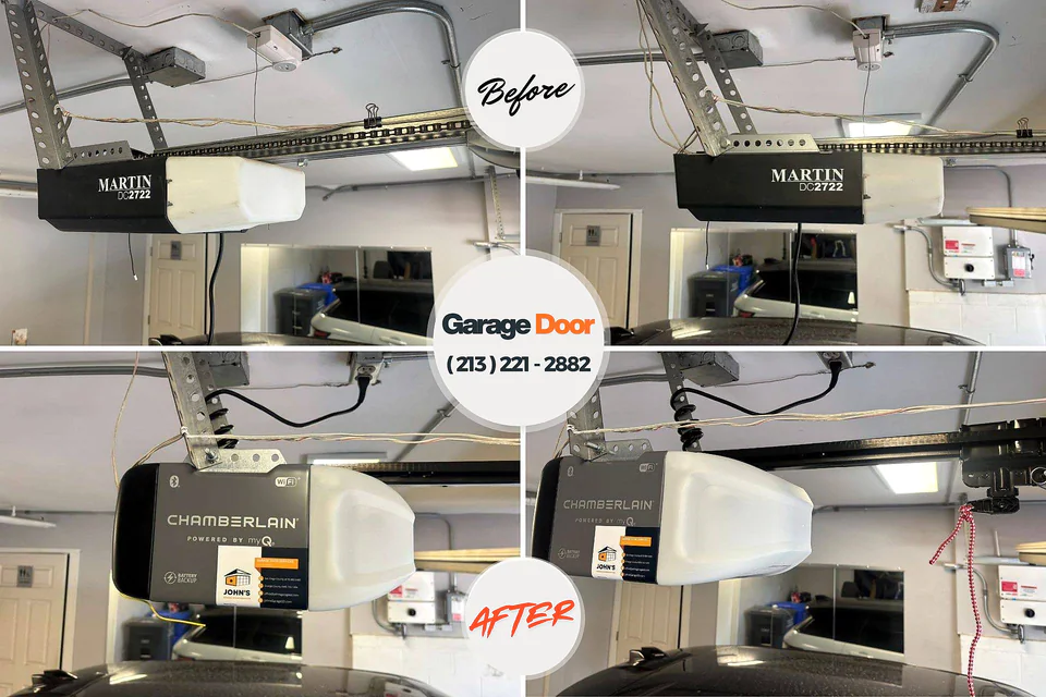 Before and after: garage door repair Loch Lomond, VA